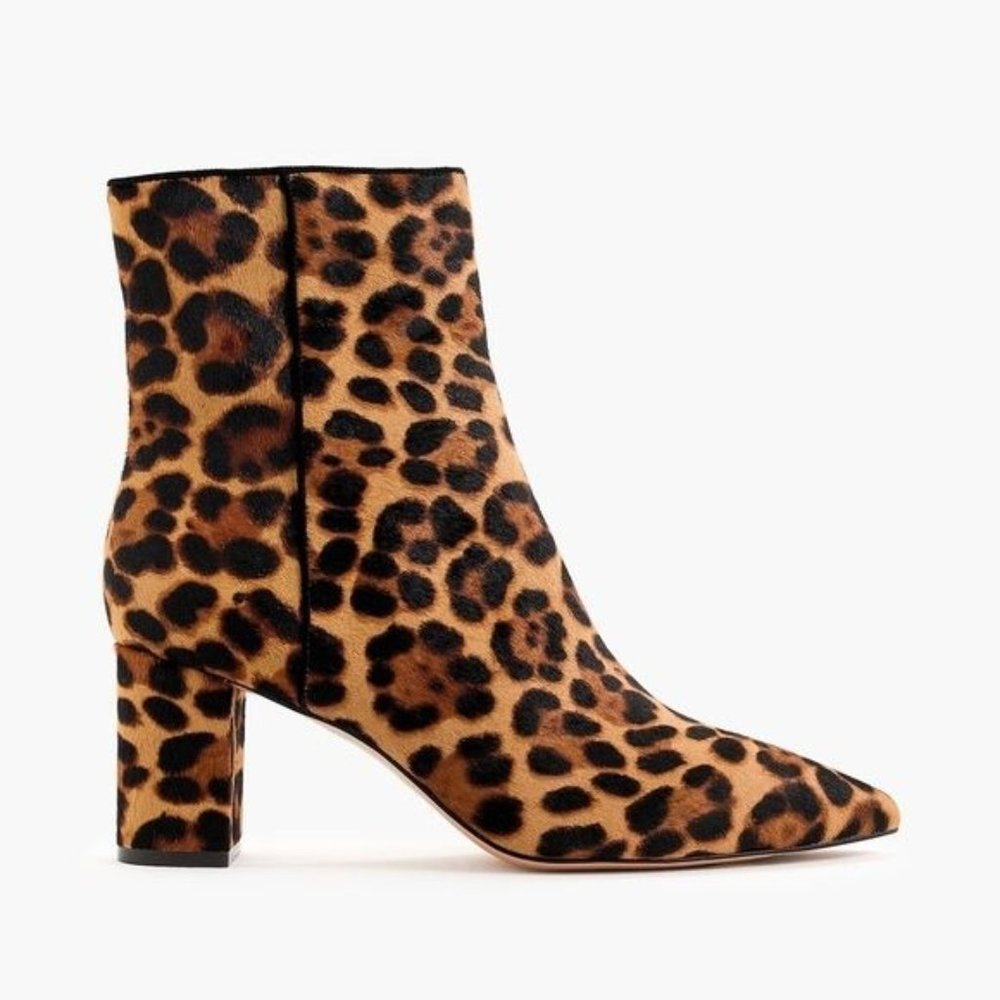 J Crew Boot Pointed Toe Sadie Boot in Leopard Size 7.5 NIB